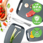 Cutting board, BiJu, Grey/Black, Microban technology, set 3 pcs, size S+M+L Cutting board, BiJu, Grey/Black, Microban technology, set 3 pcs, size S+M+L