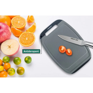 Placă de tăiat, BiJu, gri/negru, tehnologie Microban, set 4 buc, dimensiune S