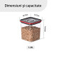 Containere alimentare, Smart Seal, pătrate, capac negru/roșu, 1.35L, set de 4 Containere alimentare, Smart Seal, pătrate, capac negru/roșu, 1.35L, set de 4