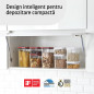 Containere alimentare, Smart Seal, pătrate, capac alb, 2.1L, set de 4 Containere alimentare, Smart Seal, pătrate, capac alb, 2.1L, set de 4