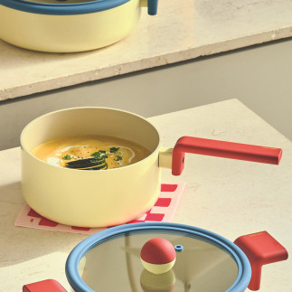 Cratiță pentru sosuri Danish, 18 cm - 2 L, cu capac din sticlă