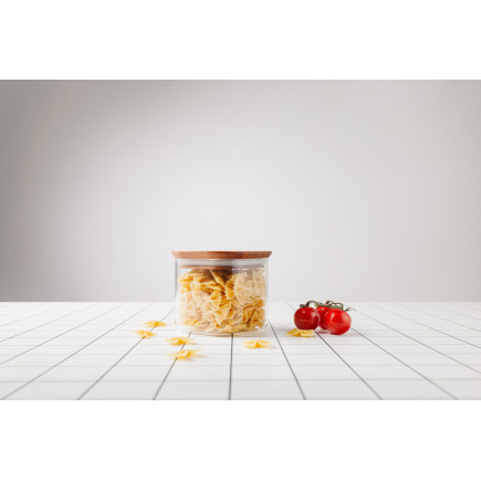 Eco Ray square glass casserole with bamboo lid, 0.6L