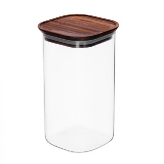 Eco Ray square glass casserole with bamboo lid, 1.4L
