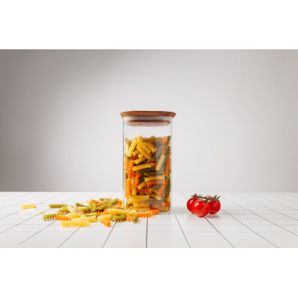 Eco Ray square glass casserole with bamboo lid, 1.4L