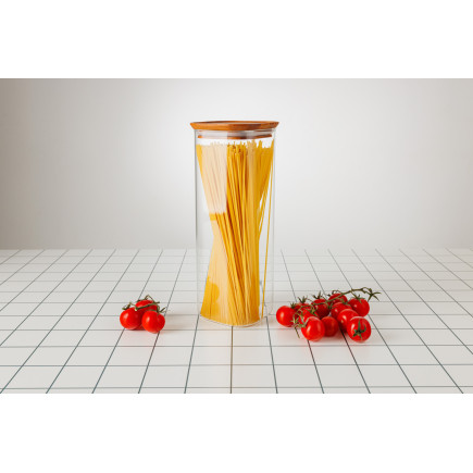 Eco Ray square glass casserole with bamboo lid, 2.1L