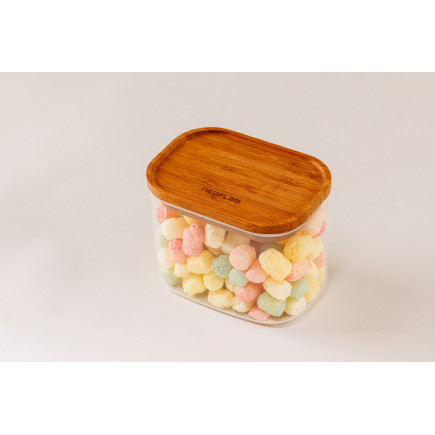 Eco Ray rectangular glass casserole with bamboo lid, 0.6L