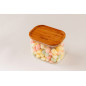 Eco Ray rectangular glass casserole with bamboo lid, 0.6L