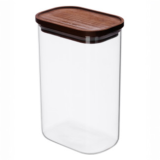 Eco Ray rectangular glass casserole with bamboo lid, 1.3L