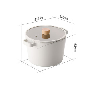Oala FIKA, 22 cm - 4.65 L, cu capac din sticla