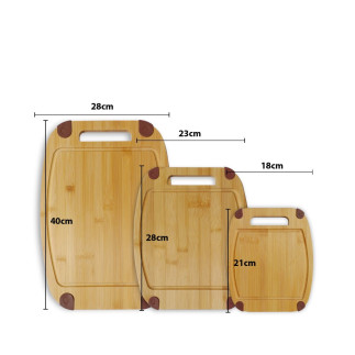 Placă de tăiat, BiJu, bambus, set 3 buc, dimensiuni S+M+L