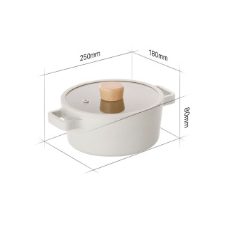 Cratita FIKA, 18 cm - 1.5 L, cu capac din sticla