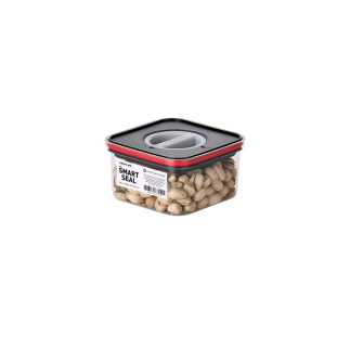 Food container, Smart Seal, square, black w/red lid, 0.55L