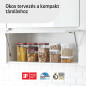 Élelmiszertároló edények, Smart Seal, négyzet alakú, fekete/piros fedéllel, 2+2 darabos készlet, 0.55L + 1.35L Élelmiszertároló edények, Smart Seal, négyzet alakú, fekete/piros fedéllel, 2+2 darabos készlet, 0.55L + 1.35L