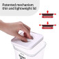 Food containers, Smart Seal, square, white lid, set of 4, various sizes Food containers, Smart Seal, square, white lid, set of 4, various sizes