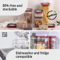 Food containers, Smart Seal, square, white lid, 0.55L, set of 4 Food containers, Smart Seal, square, white lid, 0.55L, set of 4