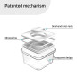 Food containers, Smart Seal, square, white lid, 2.1L, set of 4 Food containers, Smart Seal, square, white lid, 2.1L, set of 4
